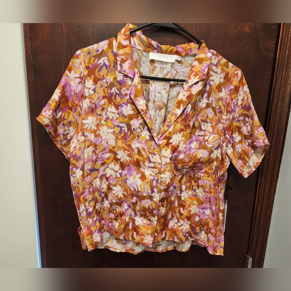 ASTR The LABEL Floral Women's Top - Pink and Orange Small NWT - Picture 3 of 8